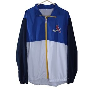 St Louis Cardinals Majestic XL Royal Blue White Windbreaker Jacket Baseball
